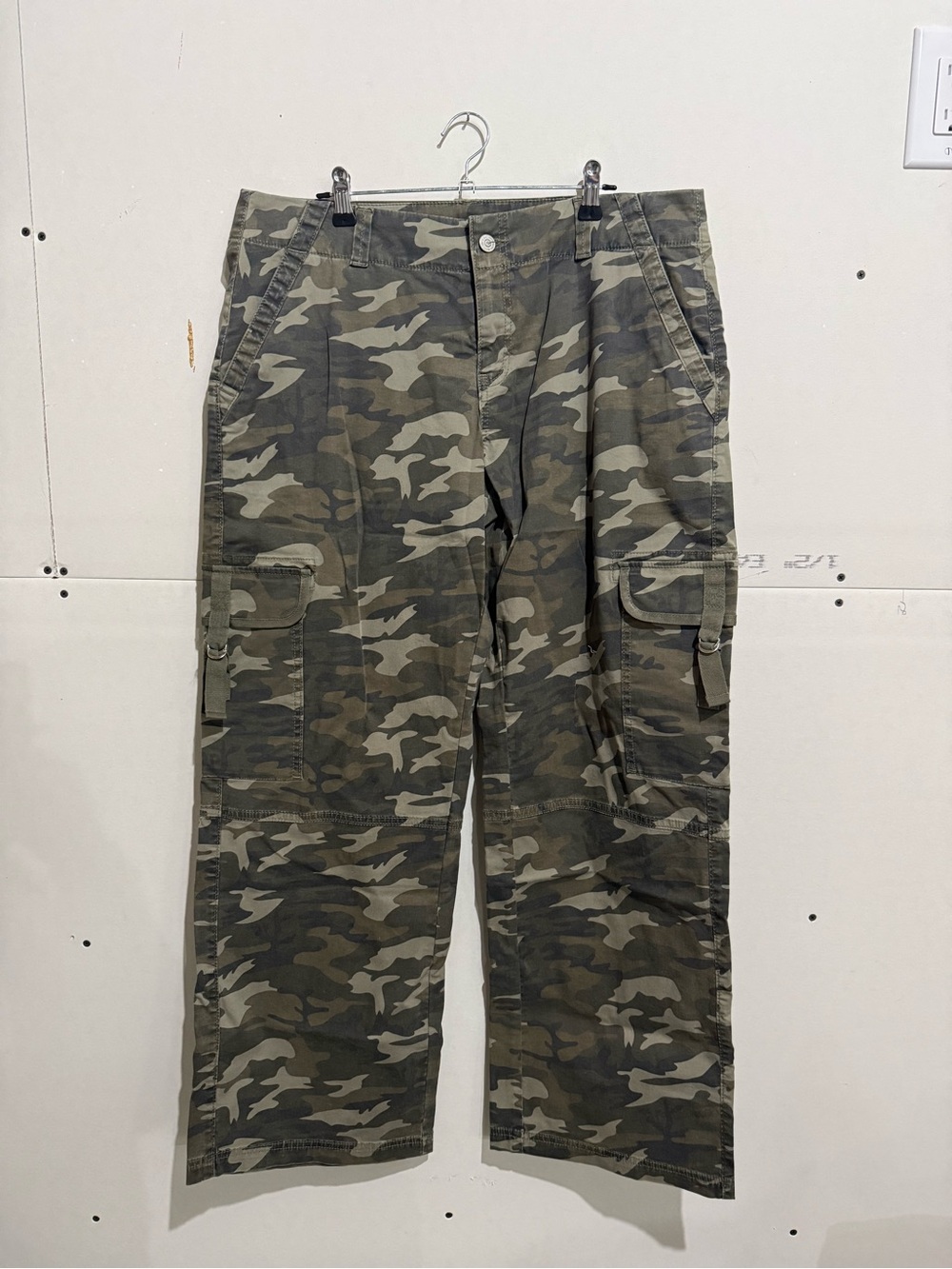Women's Camouflage Cargo Pants - Olive Camo Boot Cut